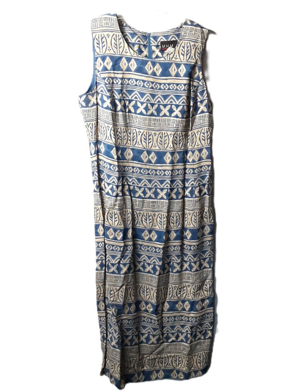 MHM Dress Sleeveless Size 12 Lined Top Midi Zip Closure Button Side Sexy